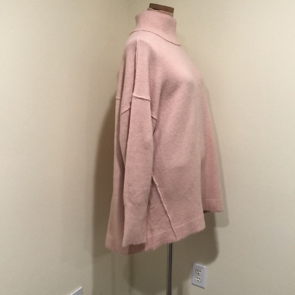 Free People Afterglow Sweater Size Large Blush Pink Mock Neck Pullover - Picture 4 of 11